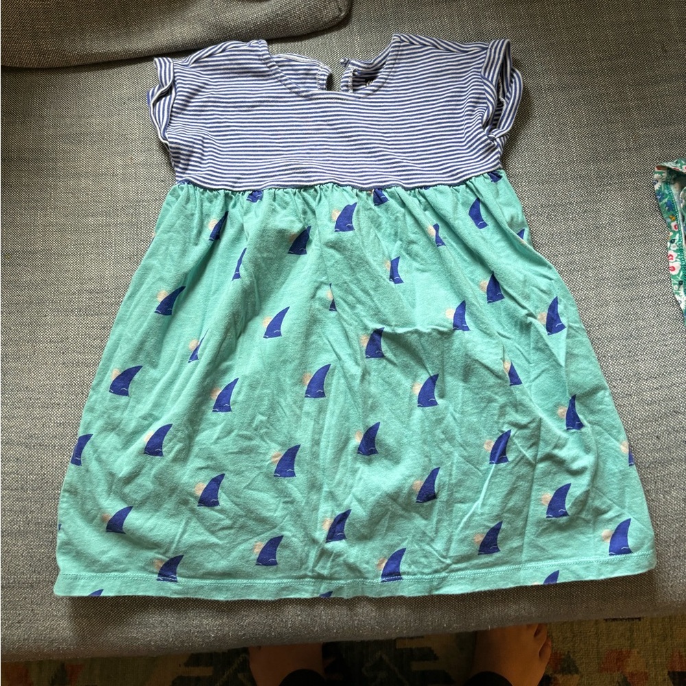 Tea Collection Short Sleeve Empire Dress - Striped and Print